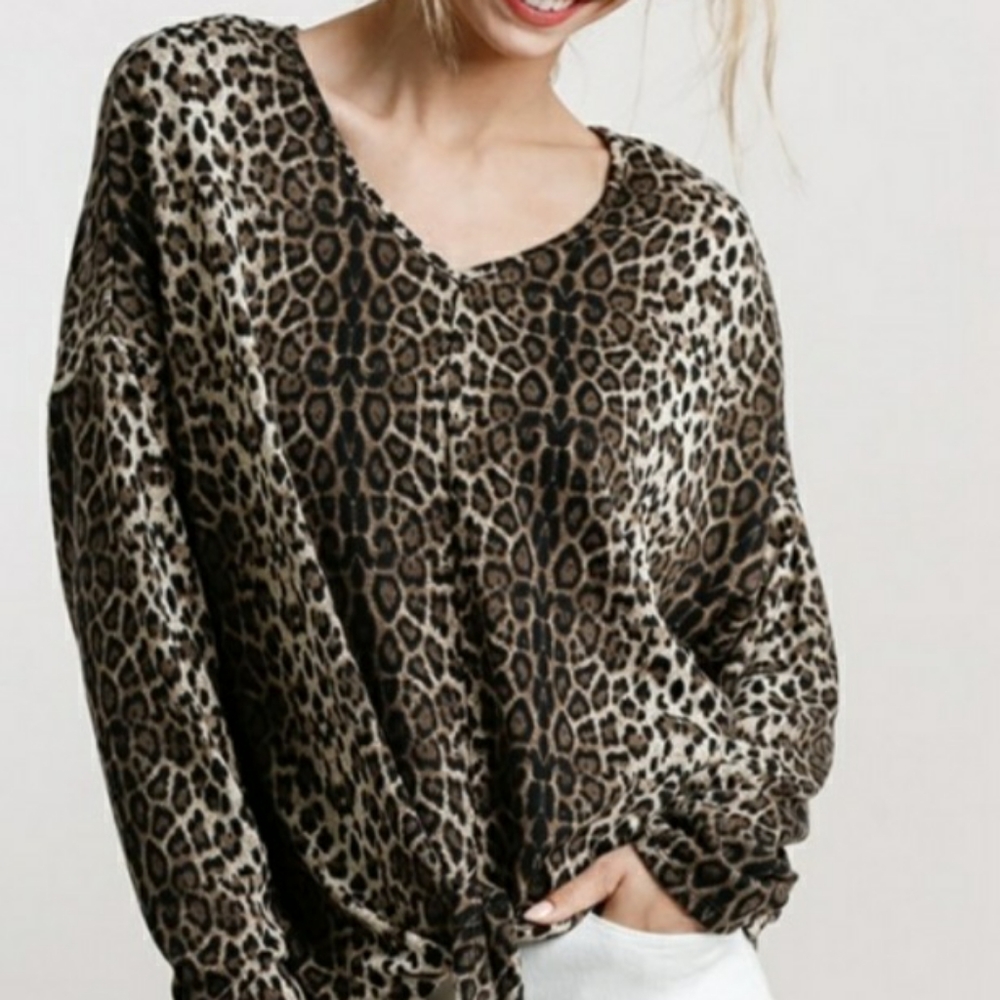Umgee Animal Print Sweater